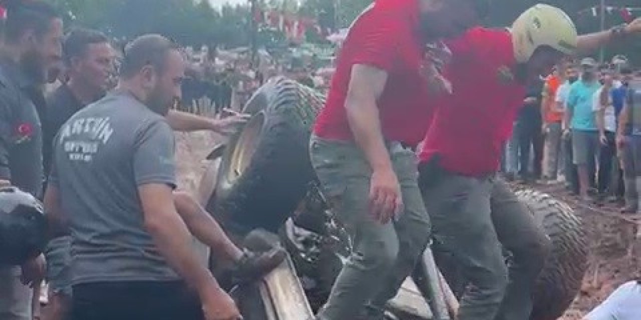 Off-Road yarışlarında korkutan kaza