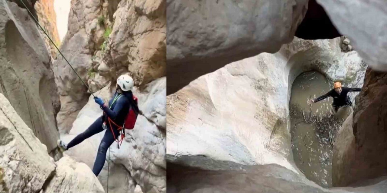 27 şelale inişli Dilliçay Kanyonunun ilk geçişi yapıldı