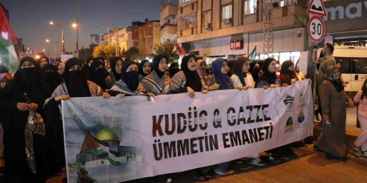 Gaziantep'te Gazze için yürüdüler
