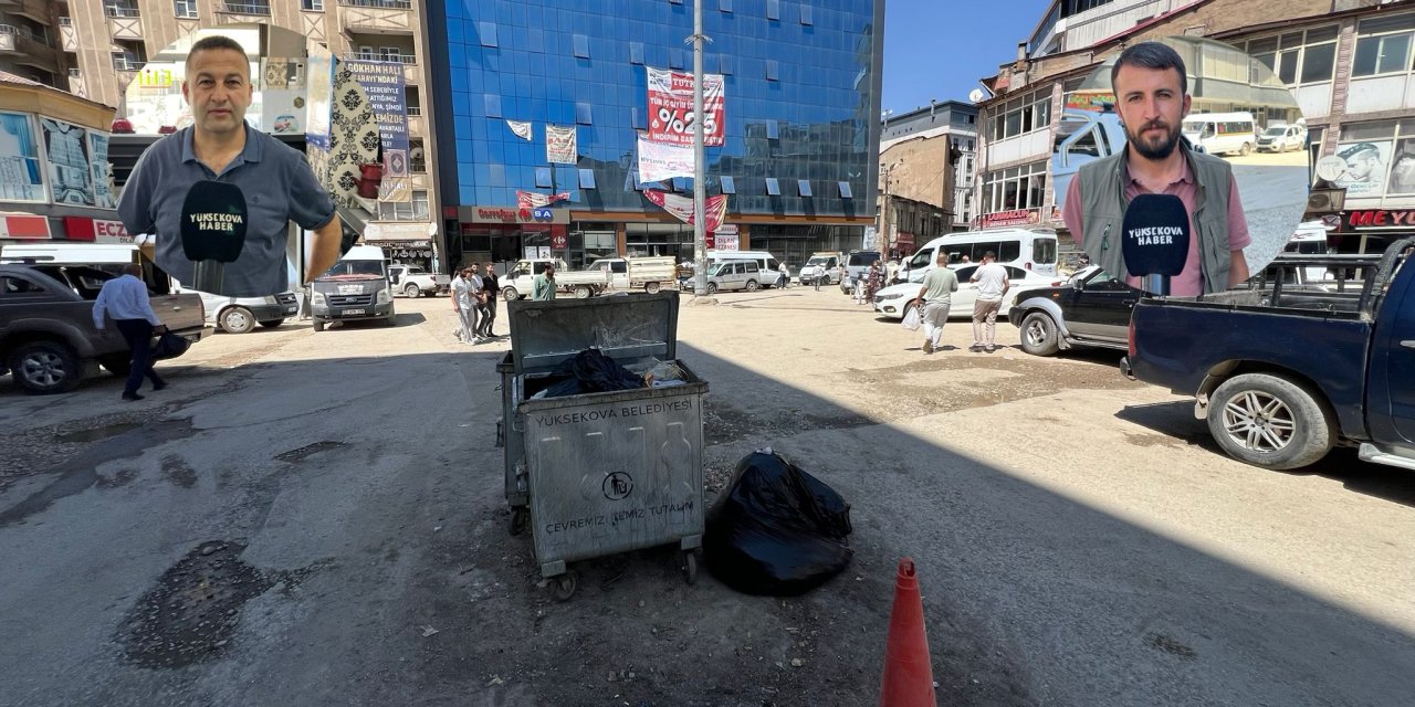 Yüksekova Özgürlük Meydanı’nda çöp tepkisi
