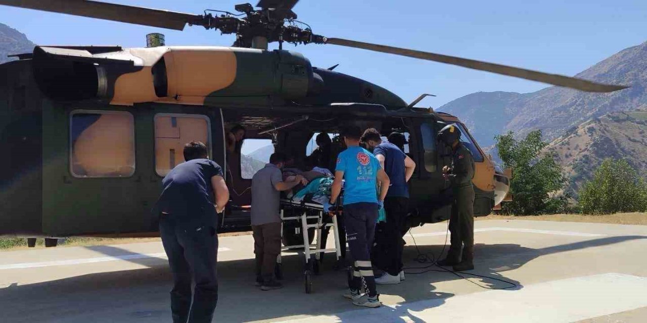 Şemdinli'de askeri helikopter hamile kadın için havalandı