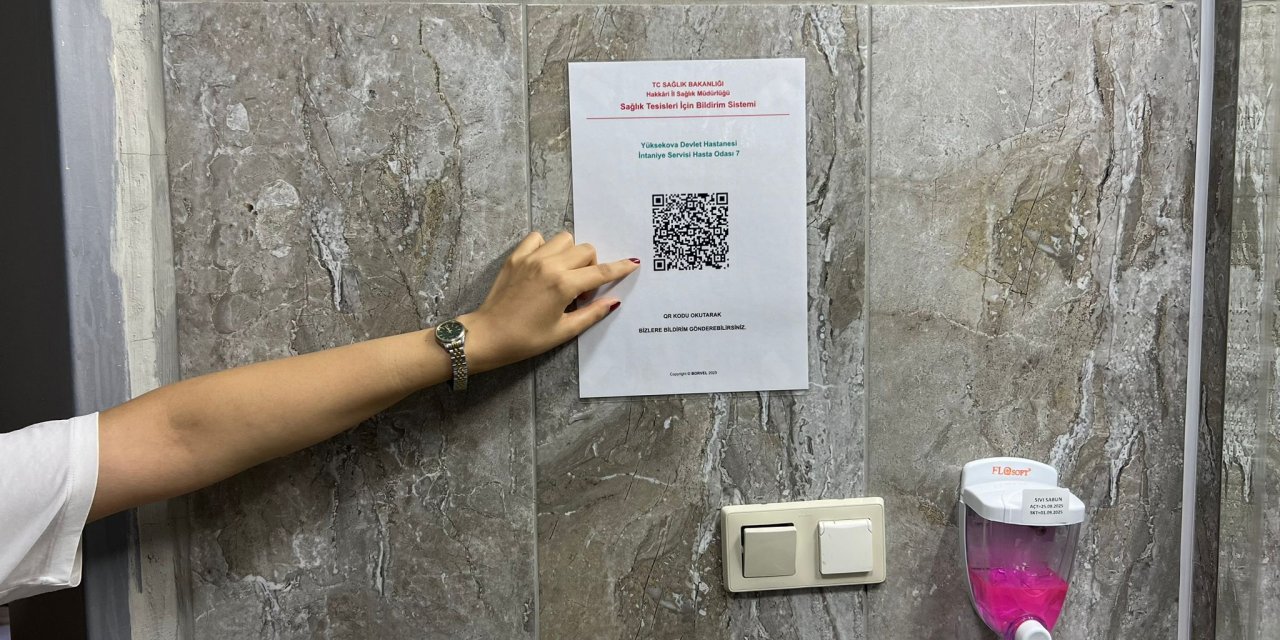 Yüksekova Devlet Hastanesi lavabolara karekod sistemi kurdu