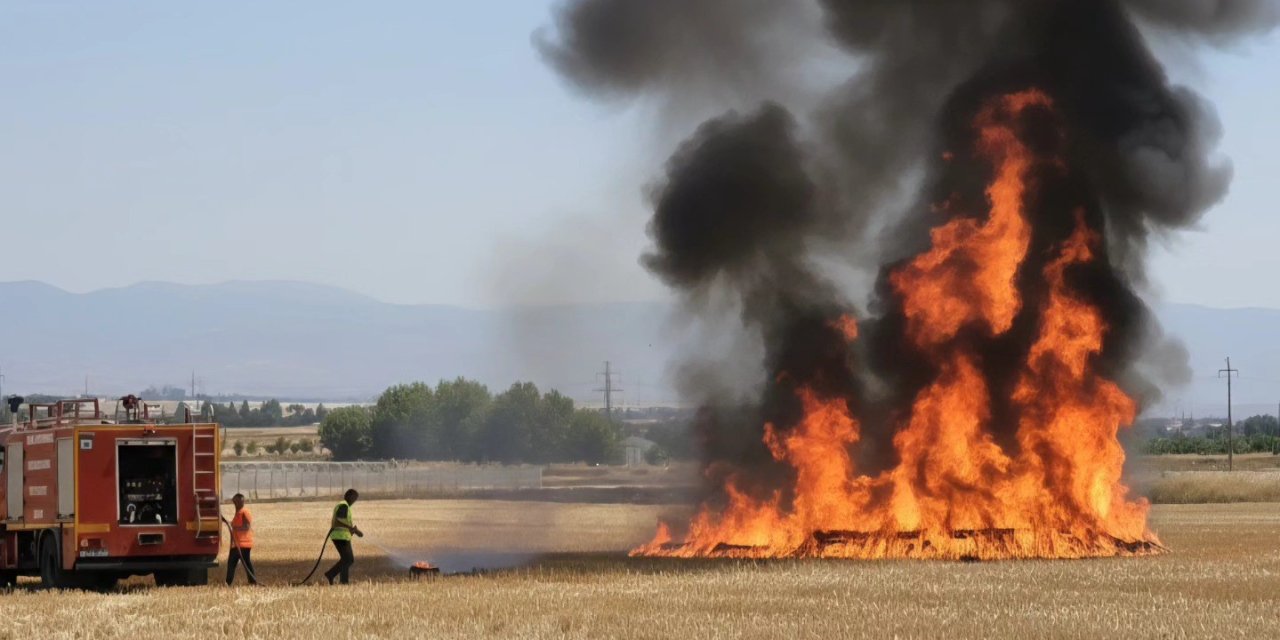 Elazığ’da tarla yangını çıktı