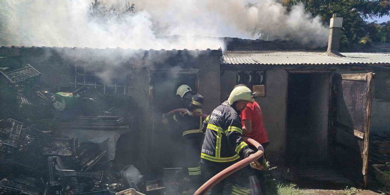 Erzincan’da odunlukta çıkan yangın söndürüldü
