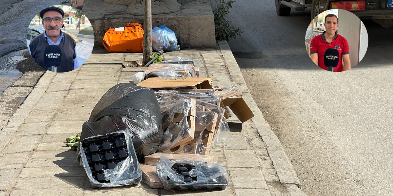 Yüksekova’da orta refüjlere atılan çöpler tepki topluyor