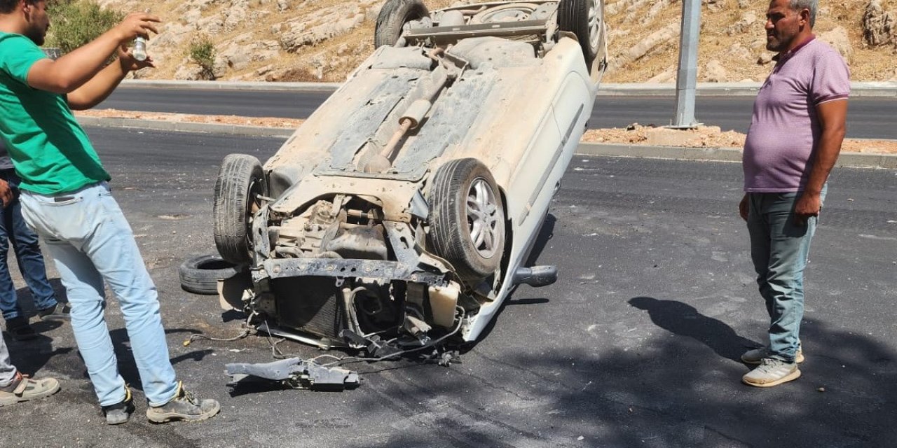Adıyaman’da otomobil takla attı