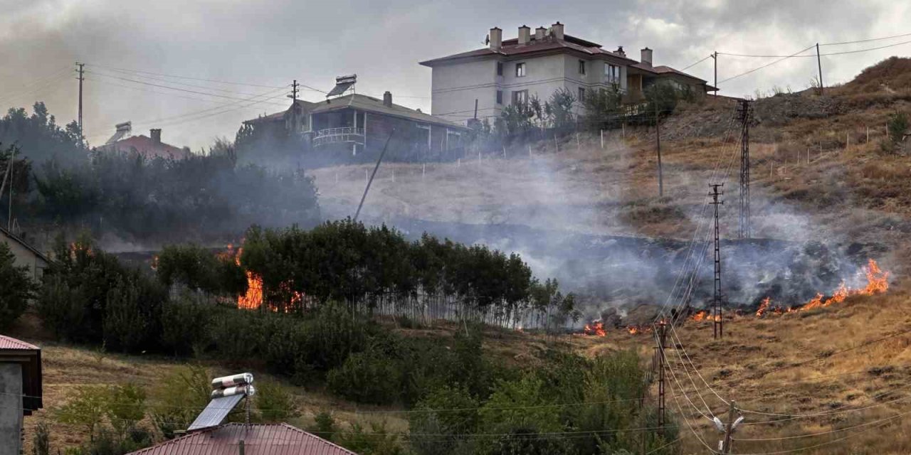 Yüksekova’da anız yangını