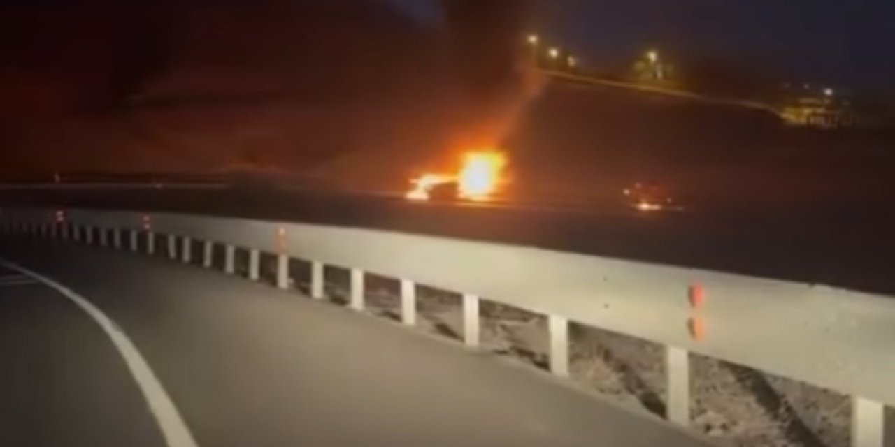 Devrilip alev alan TIR'ın şoförü öldü