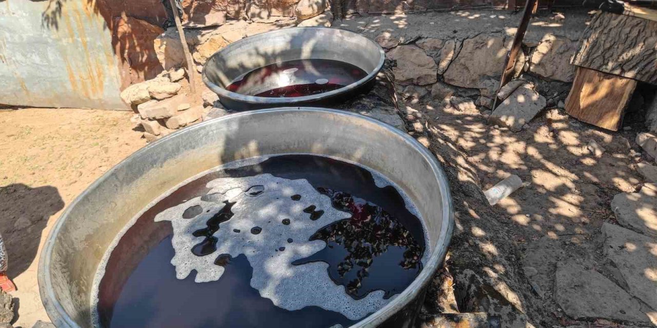 Siirt’te sinceri üzümünden pekmez yapımı