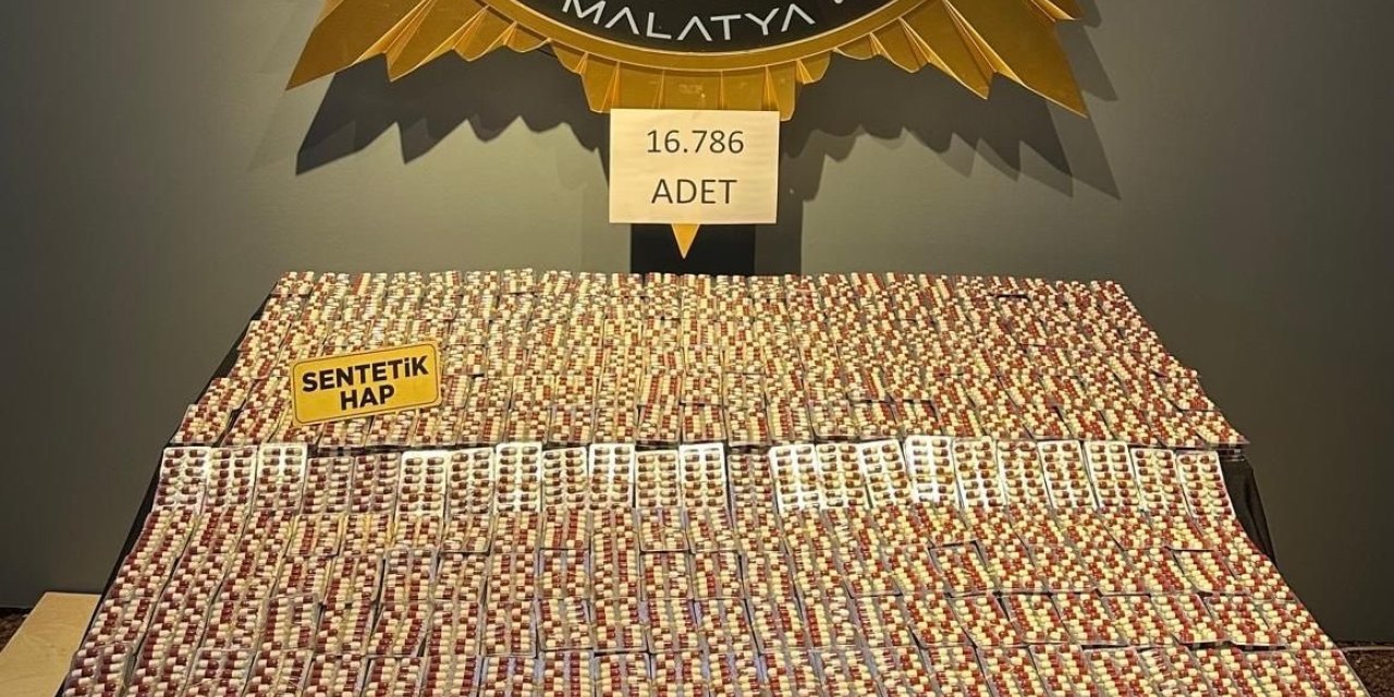 Malatya’da 16 bin 786 sentetik ecza hap yakalandı