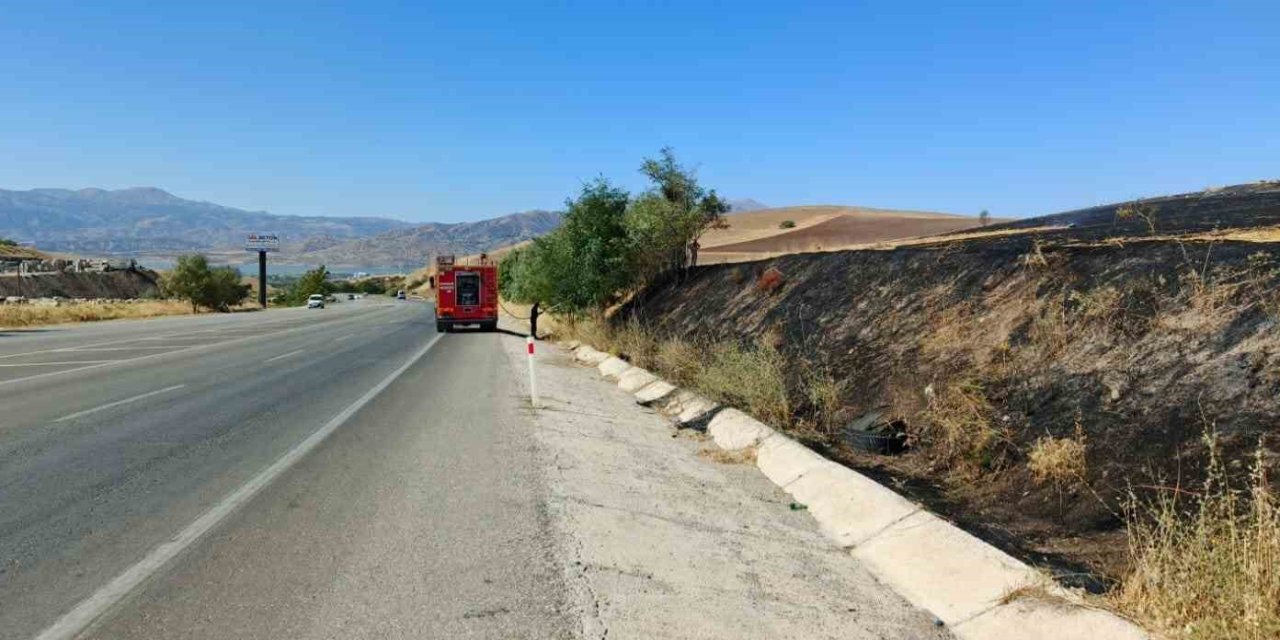 Elazığ’da otluk alanda yangın çıktı