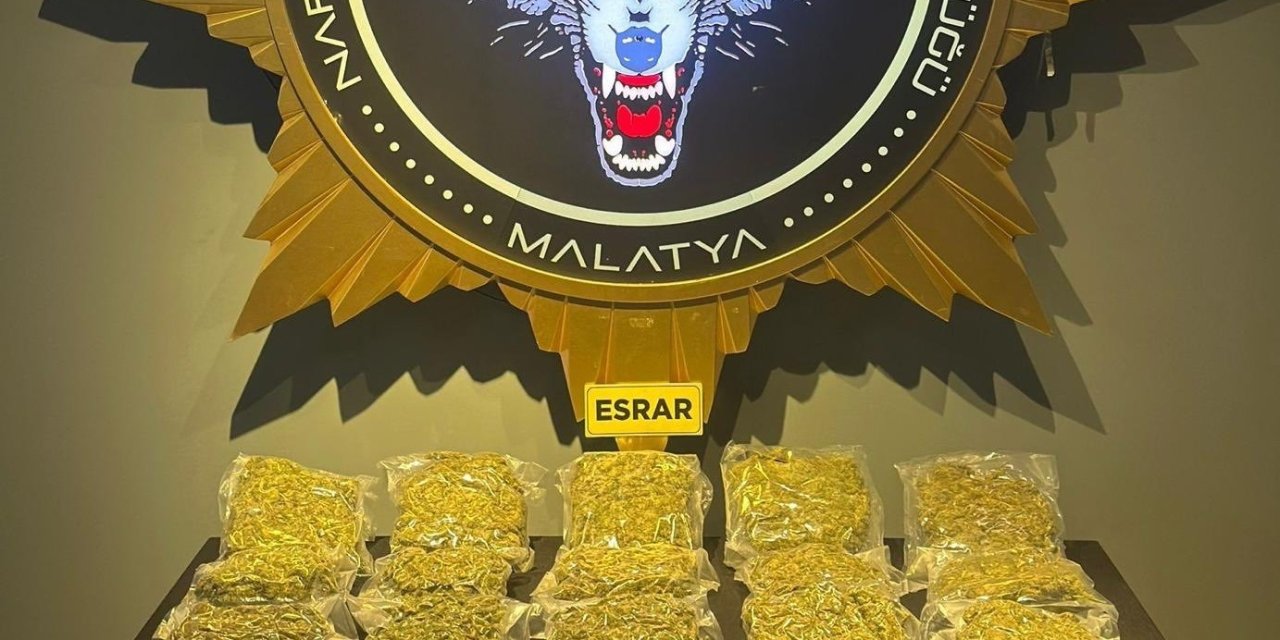 Malatya’da 12 kilo 800 gram esrar yakalandı