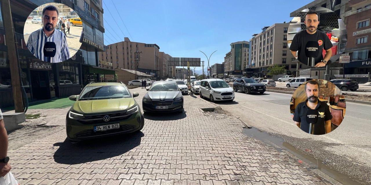 Yüksekova’da kaldırımlar otoparka döndü