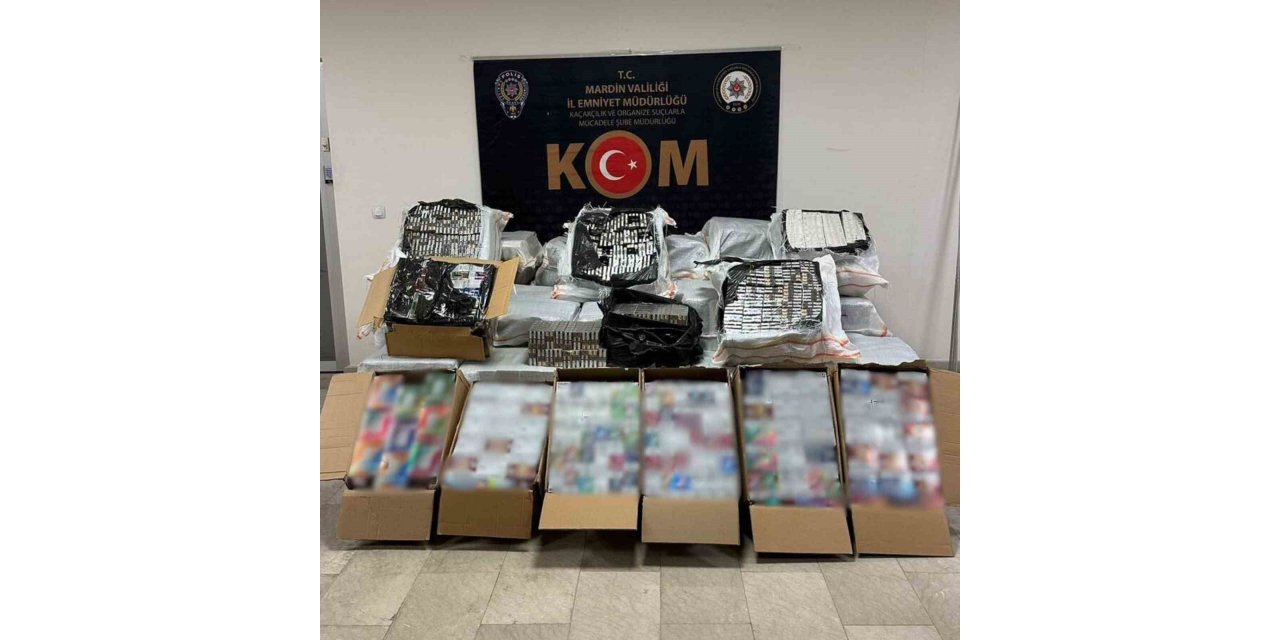 Mardin’de 51 bin paket kaçak sigara ve 2 bin elektronik nargile yakalandı