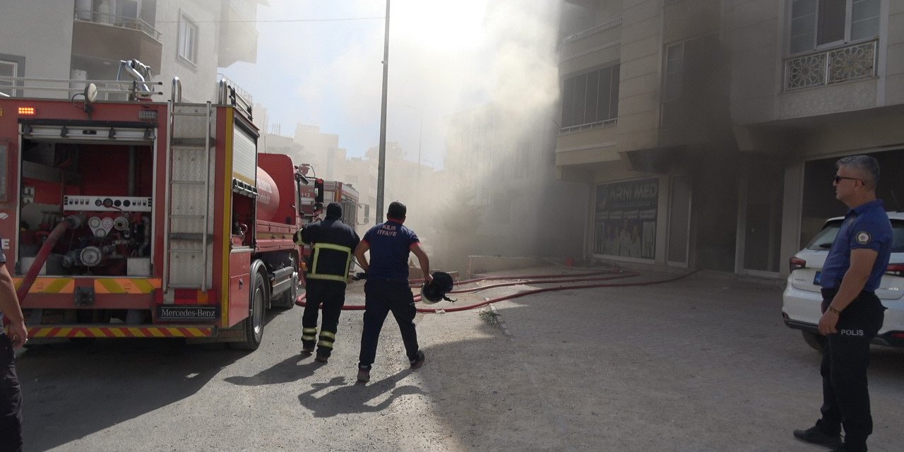 Kilis’te tekstil atölyesinde yangın çıktı