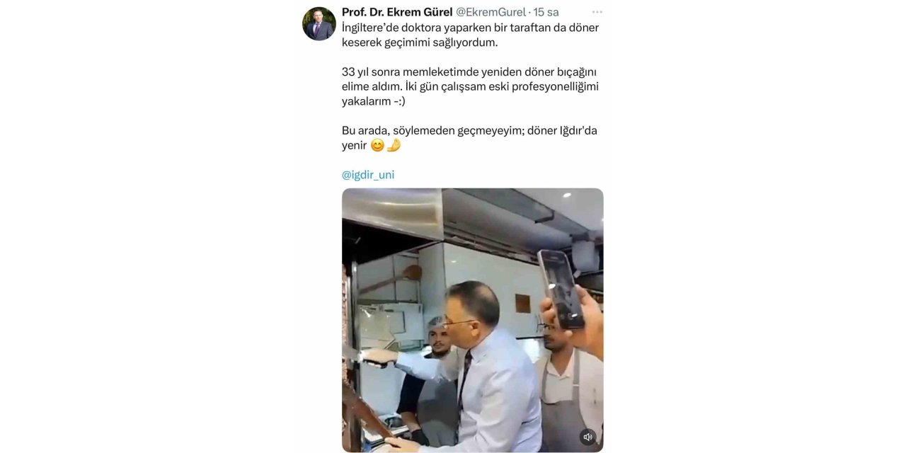 Iğdır Üniversitesi Rektörü döner tezgahında