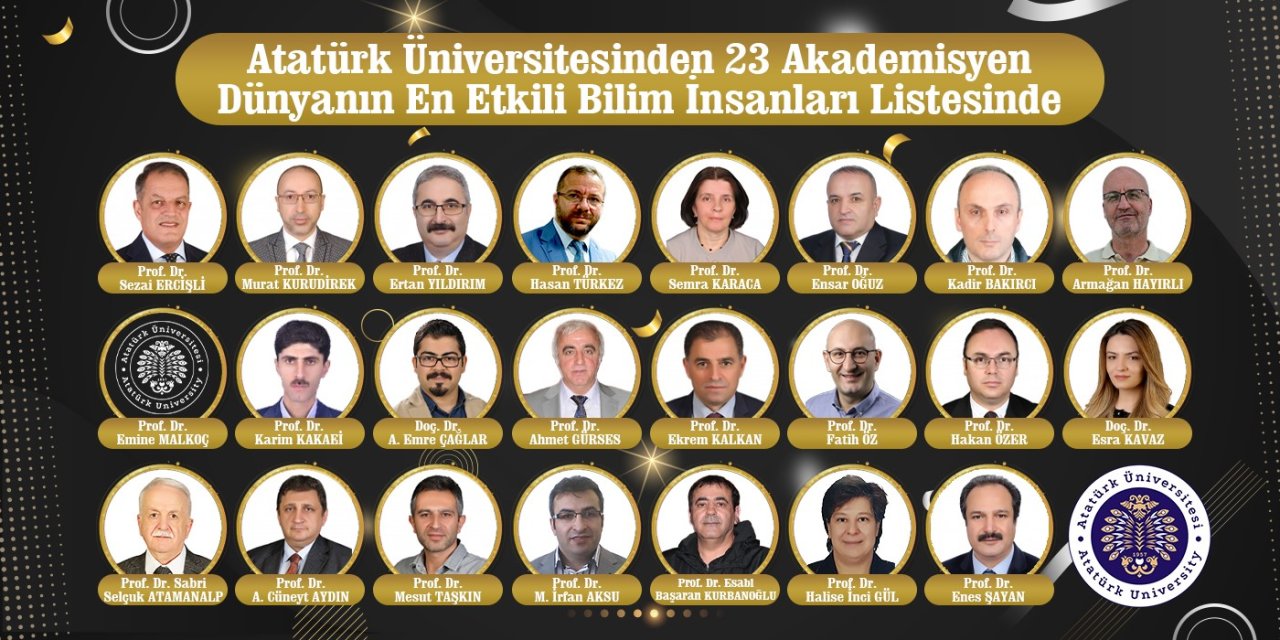 Atatürk Üniversitesi’nden 23 akademisyen dünyanın en etkili bilim insanları listesinde