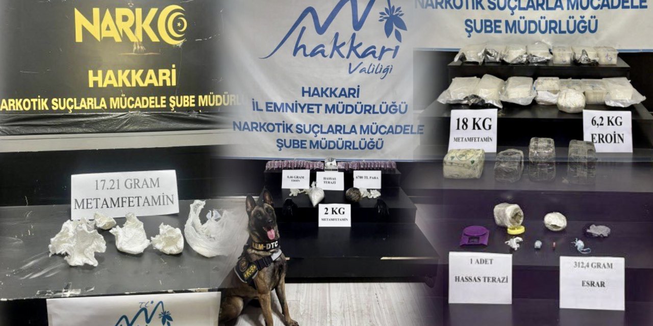 Hakkari’de 26 kilo uyuşturucu ele geçirildi: 22 şüpheliye işlem