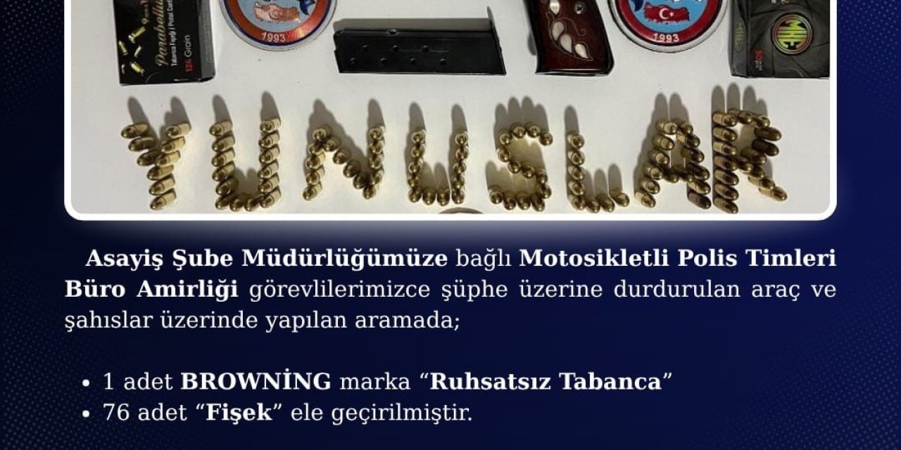 Bingöl’de ruhsatsız tabanca yakalandı