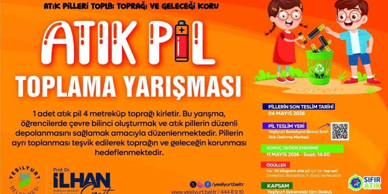 Yeşilyurt’ta çocuklar çevre için geri dönüşümde yarışıyor