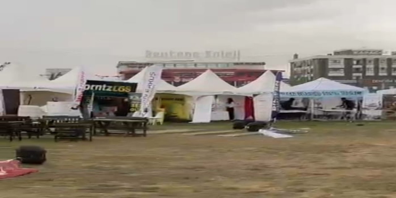 Malatya’da fırtına çadırları uçurdu