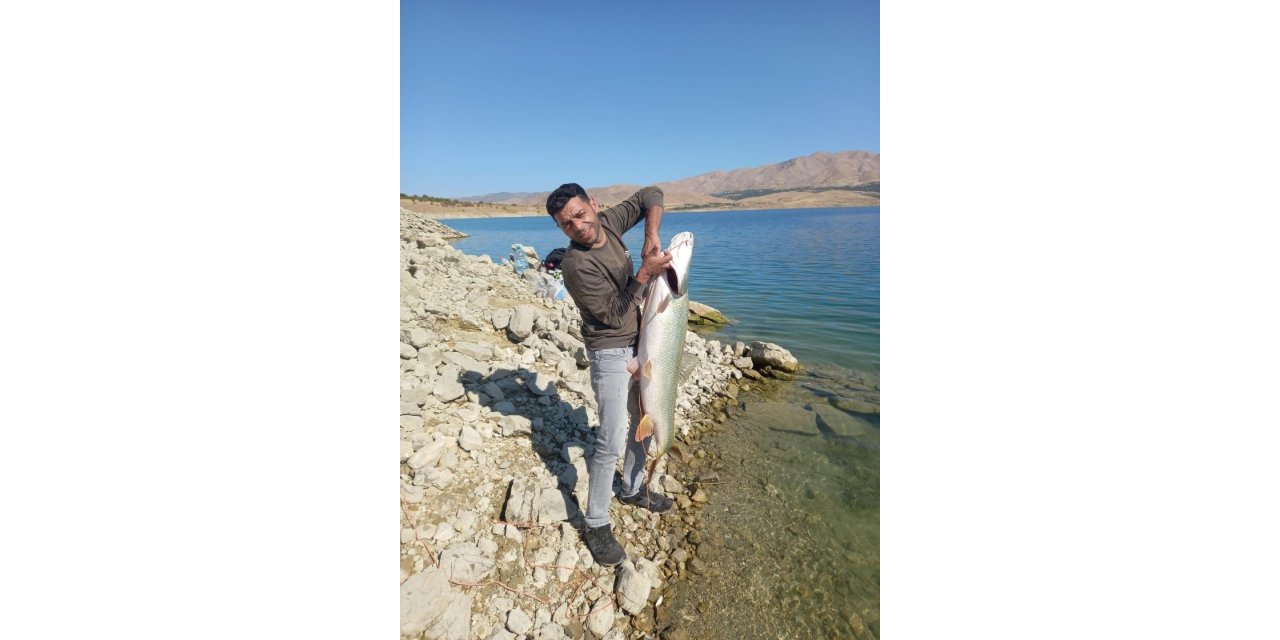 Elazığ’da 22 kiloluk turna yakalandı