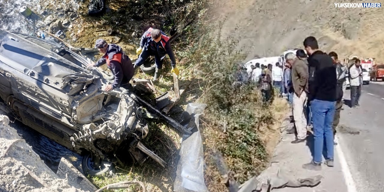 Yüksekova’da kontrolden çıkan araç dereye devrildi: 4 yaralı