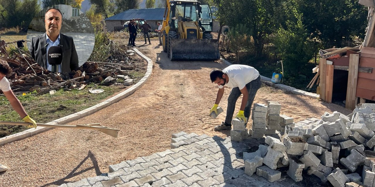 Büyükçiftlik'in Yaylacık Mezrası’nda kilit taşı çalışmaları sona yaklaştı