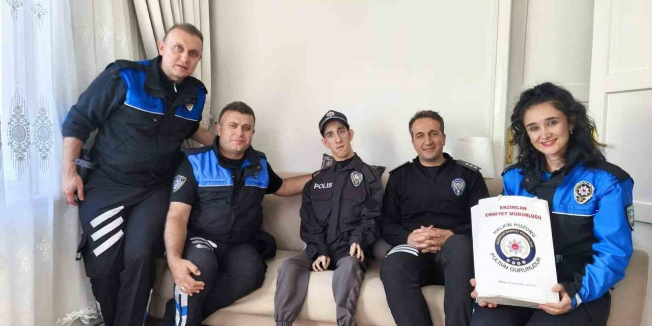 Erzincan'da Samet’in polis üniforması giyme hayali gerçek oldu