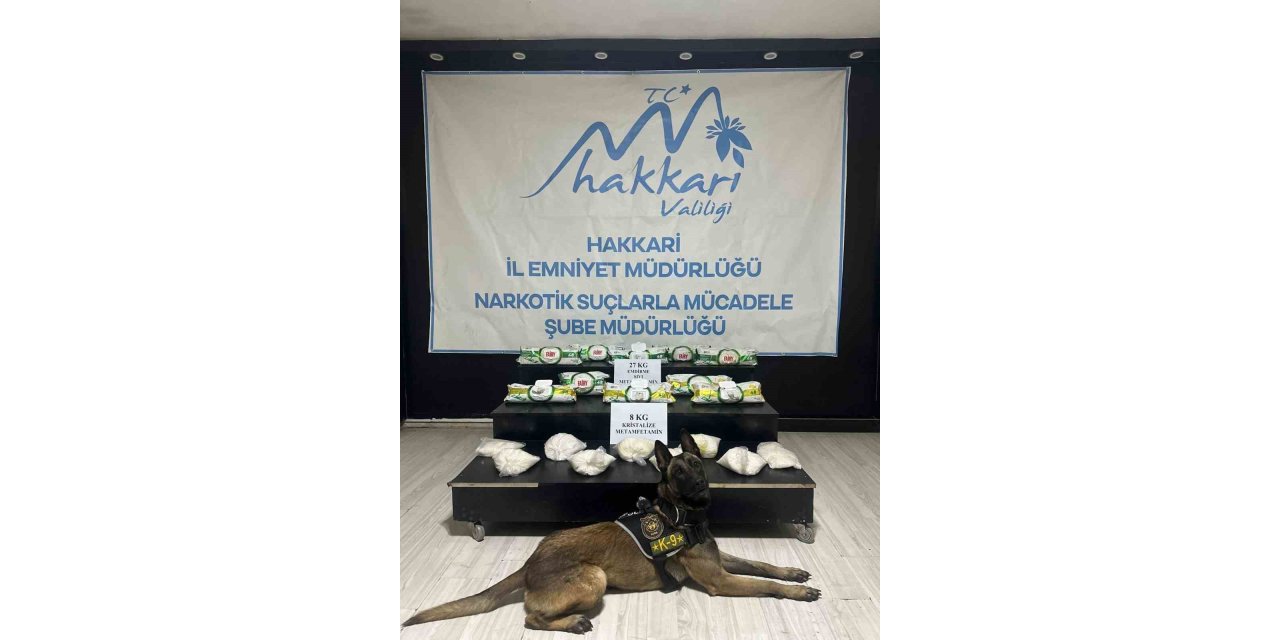 Hakkari’de 43 kilo uyuşturucu ele geçirildi