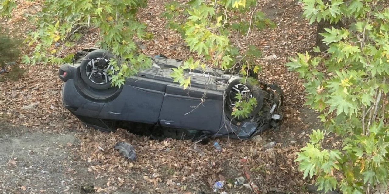 Otomobil şarampole yuvarlandı: 1 kişi yaralandı