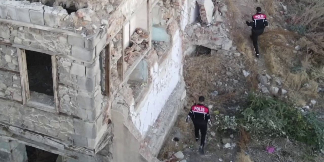 Erzurum'da polisten metruk binalara baskın