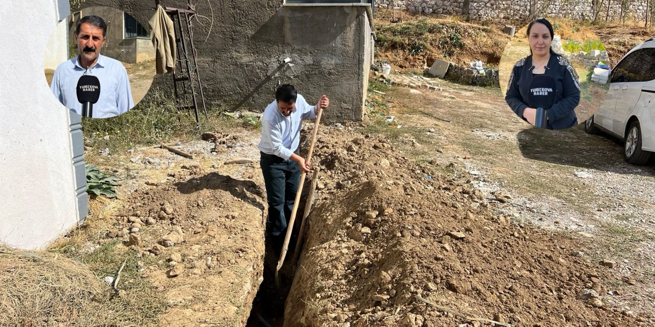 Yüksekova'da doğal gaz hizmetinden faydalanamayan aileden tepki