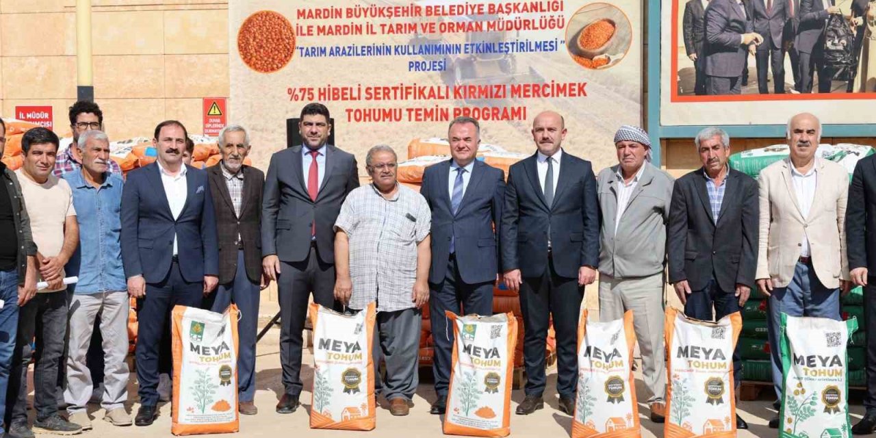 Mardin’de çiftçilere 96 ton hibe destekli nohut ve mercimek tohumu verildi