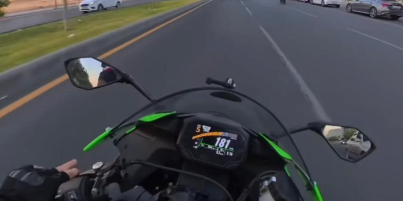 Diyarbakır'da şehir içinde 181 kilometre hız yapan motosikletli o anları sosyal medyadan paylaştı