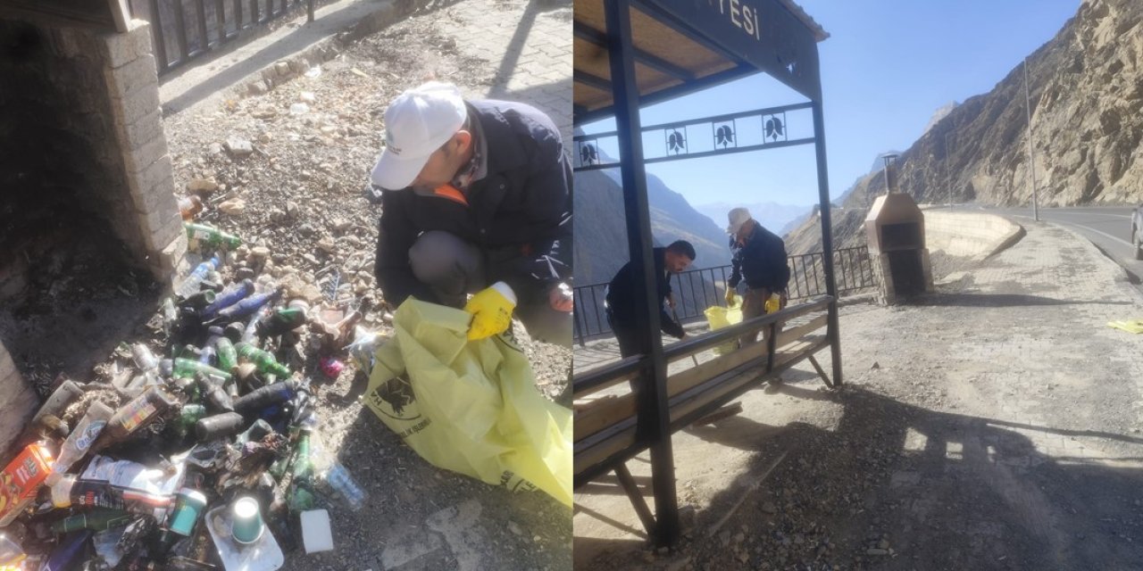 Hakkari'nin Depin mevkiinde çevre temizliği yapıldı