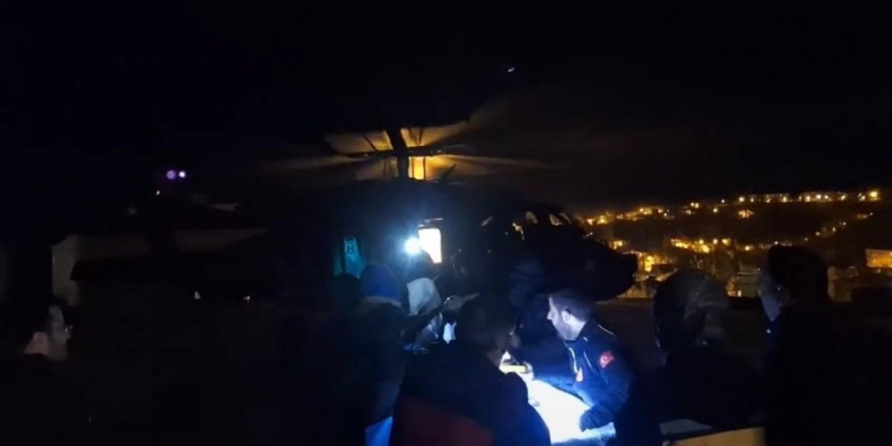 Yüksekten düşen genç, helikopterle kurtarıldı