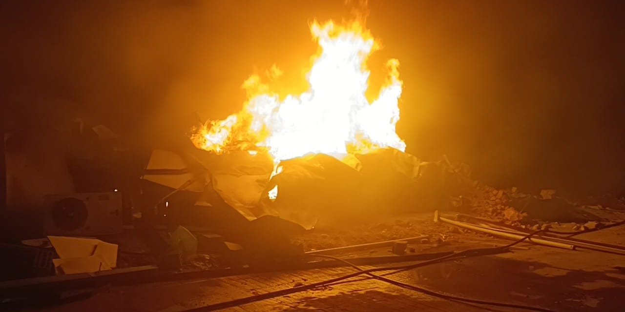 Malatya Battalgazi'de şantiyede yangın