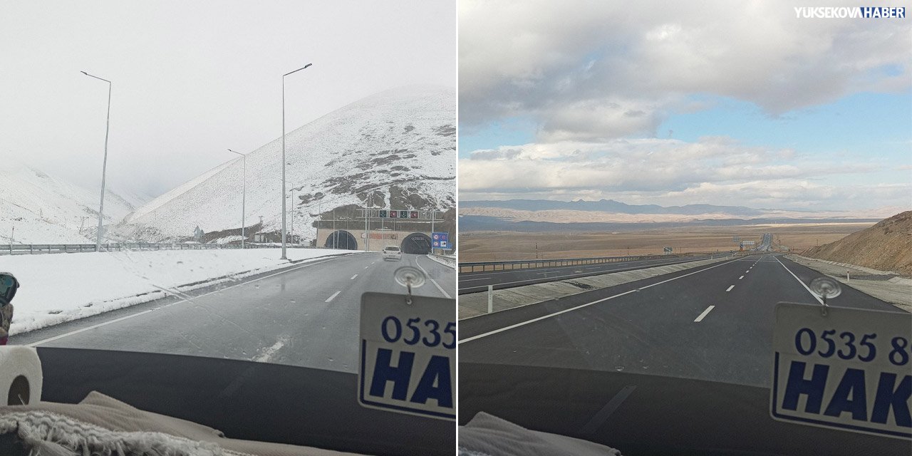 Güzeldere Tüneli’nin iki yakasında farklı hava: Bir taraf beyaz, diğer taraf kuru