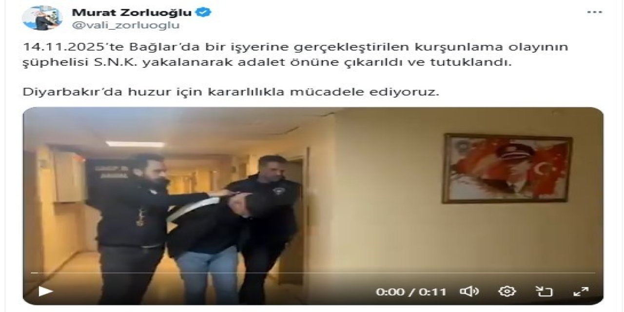 Diyarbakır’da bir iş yerini kurşunlayan kişi yakalandı