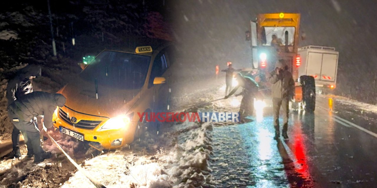 Yüksekova’da buzlanma kazaya yol açtı: Ticari taksi yoldan çıktı