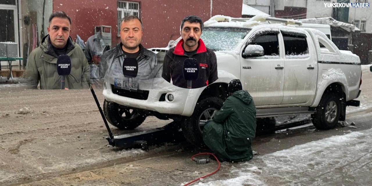 Yüksekova'da sürücüler soluğu lastikçilerde aldı