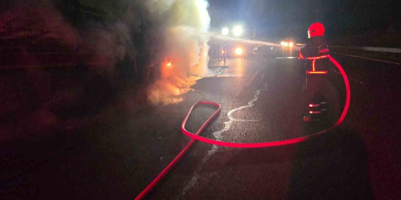 Şanlıurfa’da salça yüklü tır alev aldı