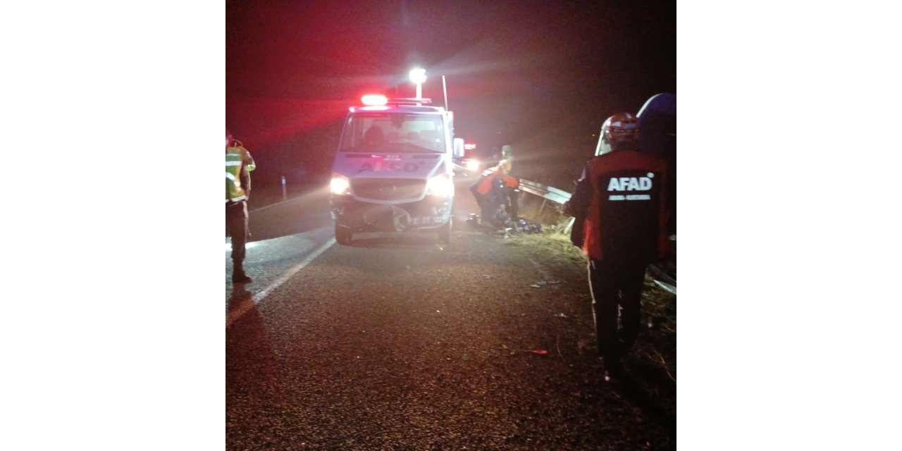 Elazığ’da bariyerlere çarpan kamyon devrildi: 1 kişi yaralandı