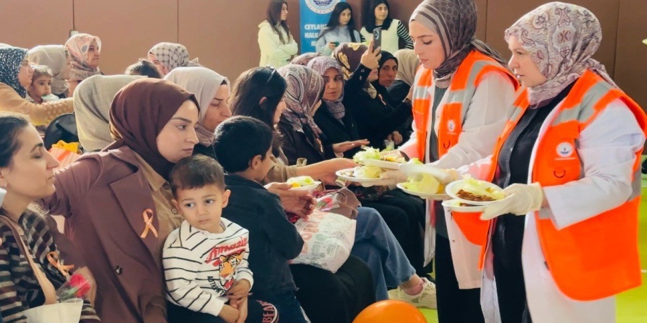 Ceylanpınar'da çiğköfteli ve halaylı ’Kadına şiddete hayır’ etkinliği