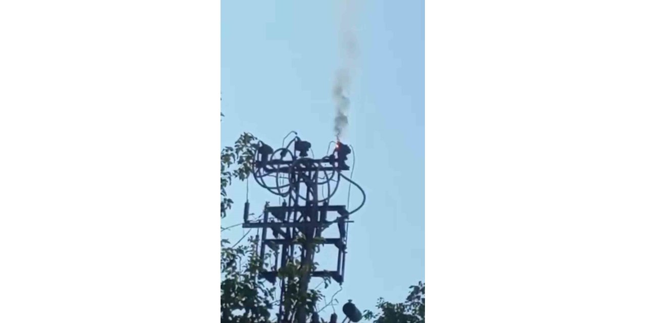 Siirt’te elektrik direğinde yangın çıktı