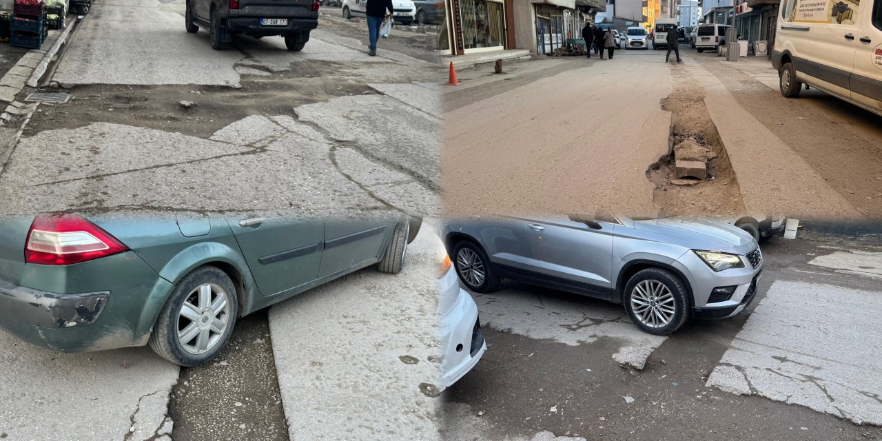 Yüksekova'nın 23 Nisan ve Kuruköy Caddeleri’nde yol çilesi: Araçlar hasar görüyor