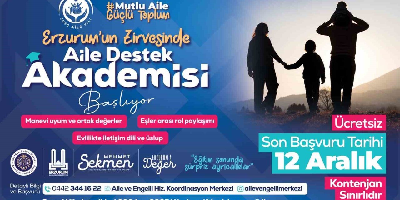 Erzurum'da aile destek akademisi başlıyor
