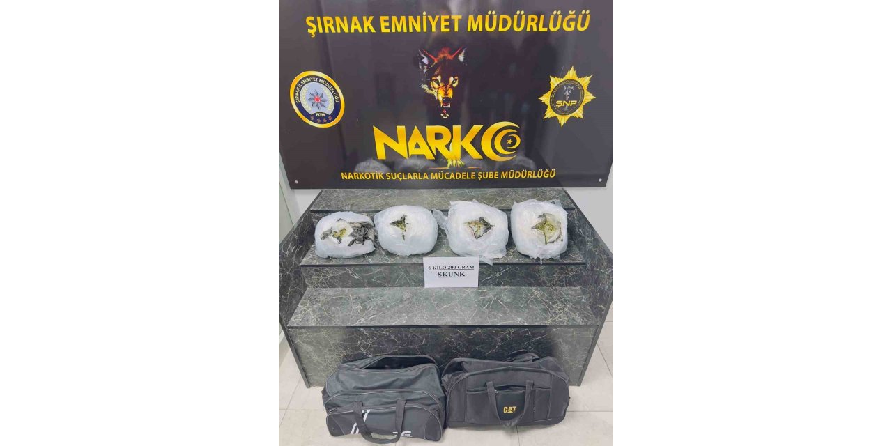 Şırnak’ta 6 kilo 200 gram skunk ele geçirildi