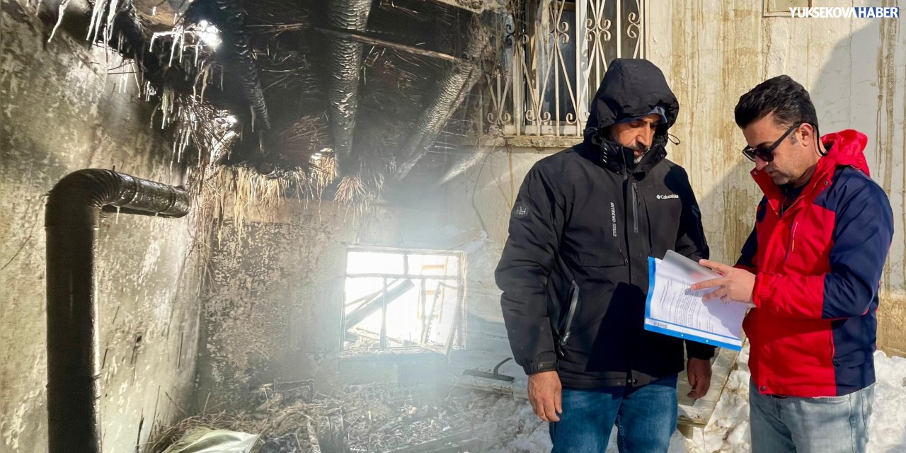 Yüksekova’da ev yangını mağduru Kertis ailesine kurumlardan ziyaret